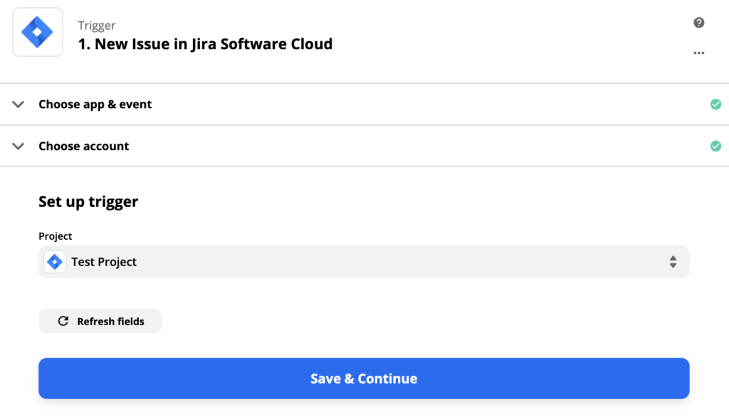 Completamento della configurazione del trigger Jira