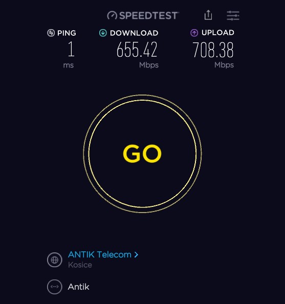 Test di velocità di Internet di Ookla