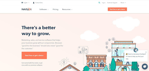 hubspot-homepage Servizio homepage di Hubspot