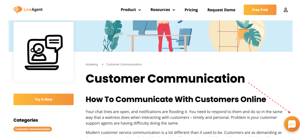 clienti-comunicazione-live-chat-pulsante-posizionamento