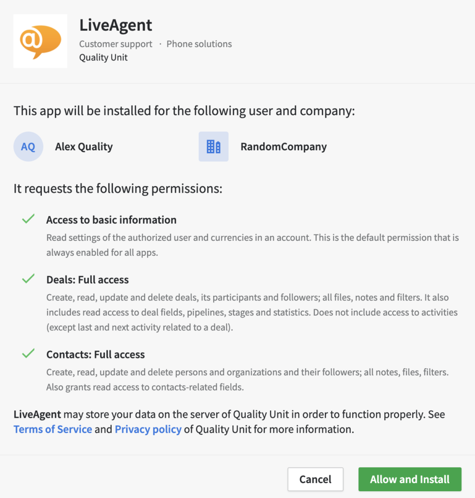 Installa il plugin PipeDrive per LiveAgent
